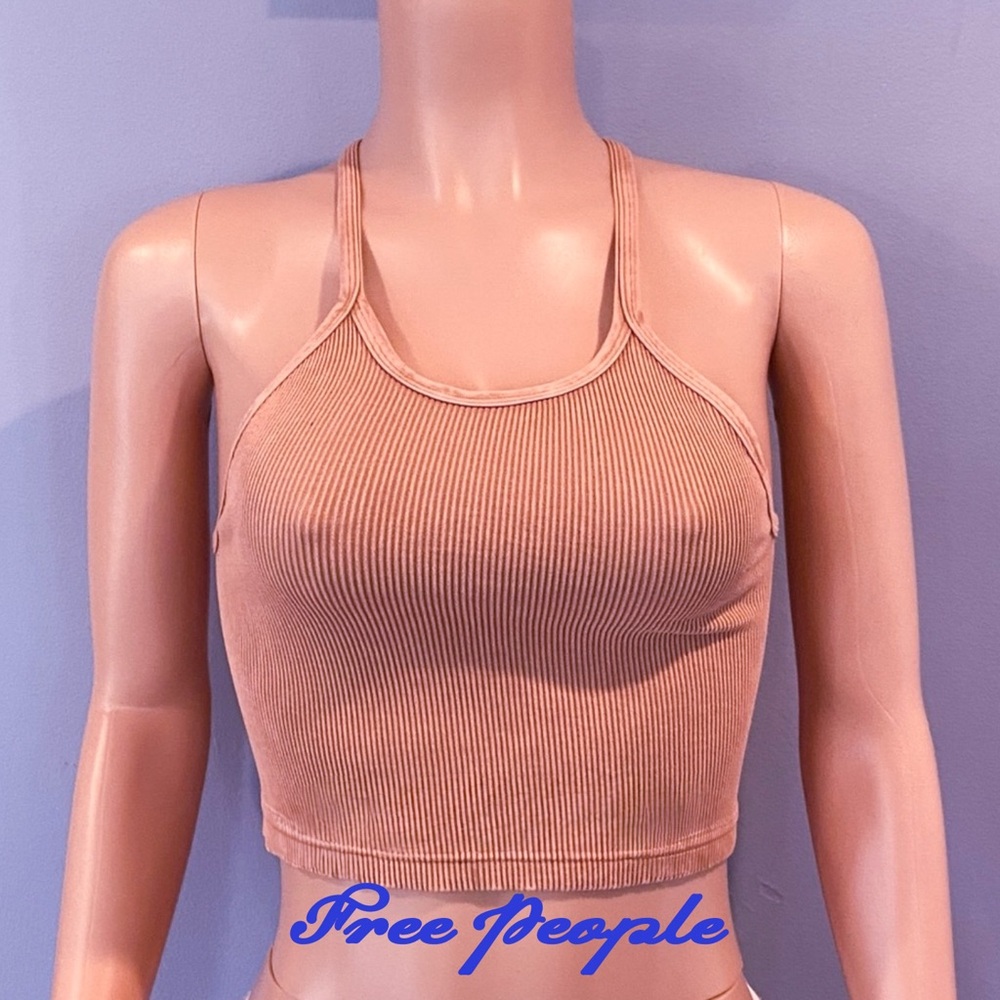New Free People Happiness Runs Ribbed Crop Top